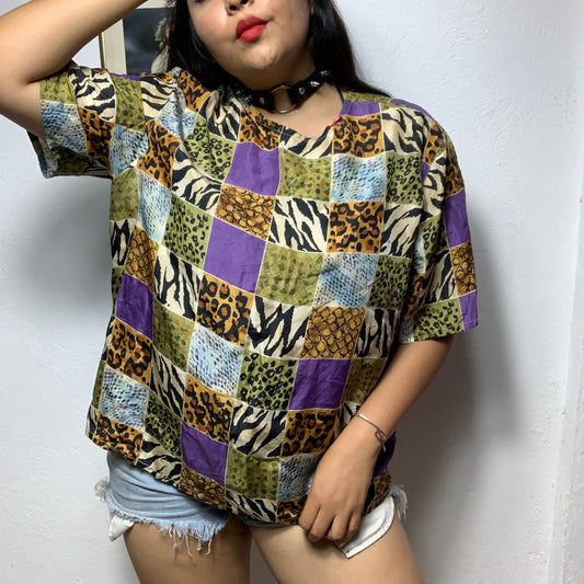 Blusa 90s leopard