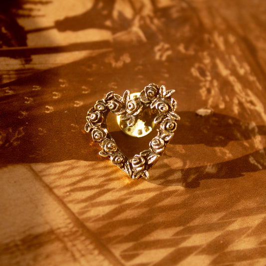 Pin broche de rosas “sweetheart” vintage 1980