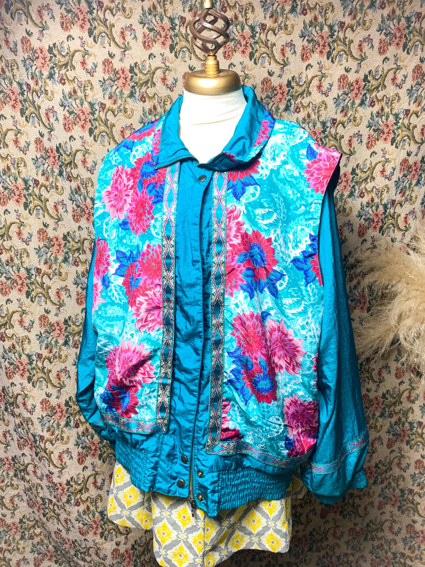 Chamarra Bomber 90s flowery