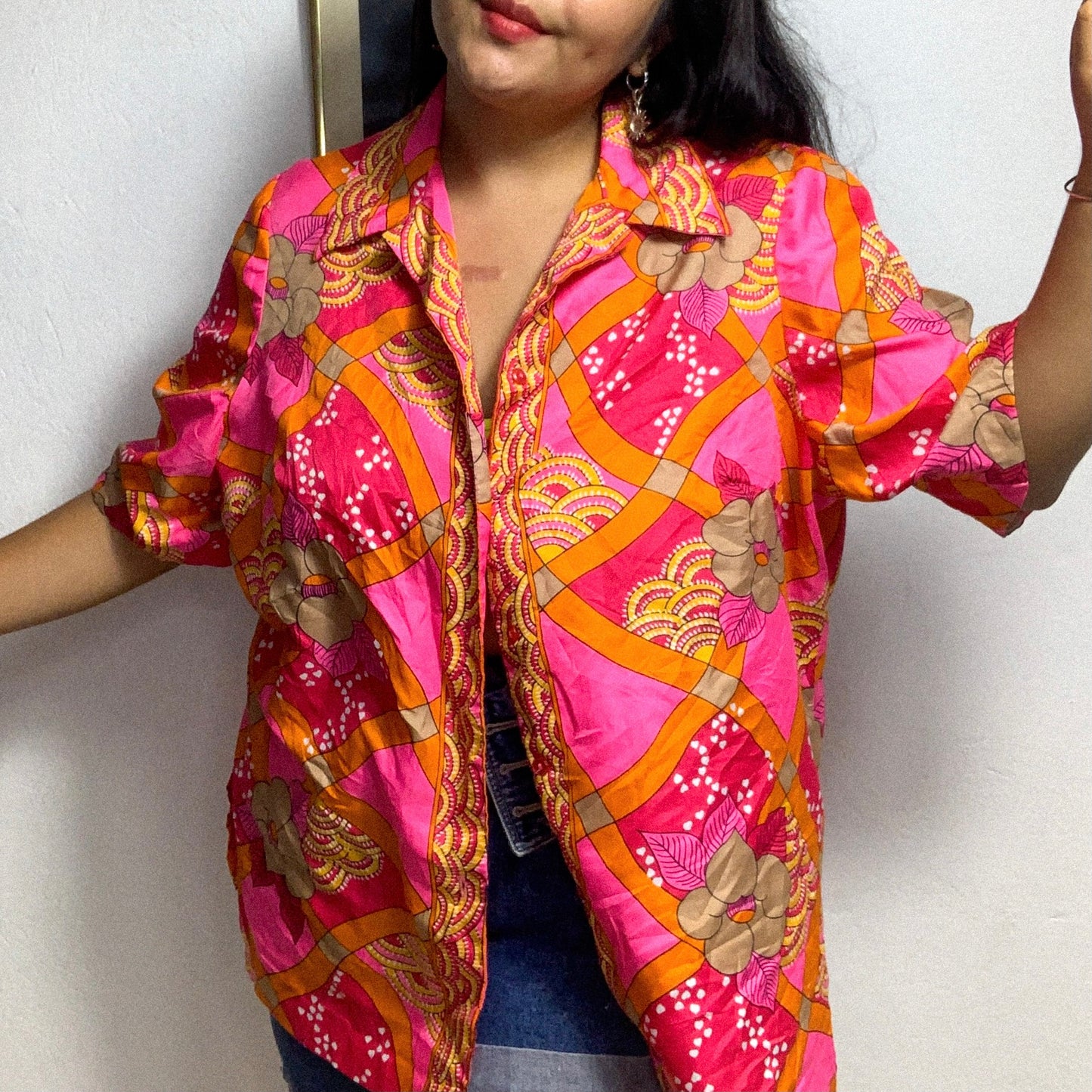 Camisa vintage 1960 plus size 2XL