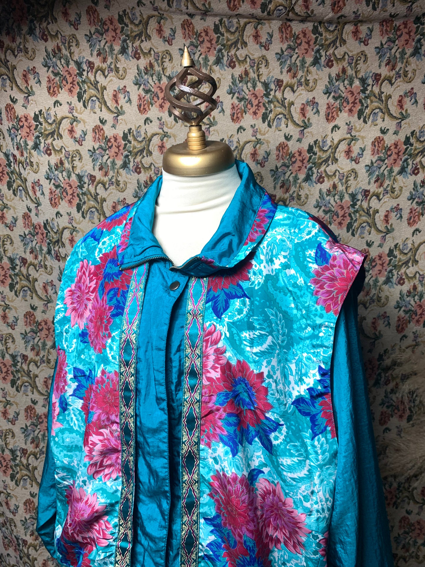 Chamarra Bomber 90s flowery