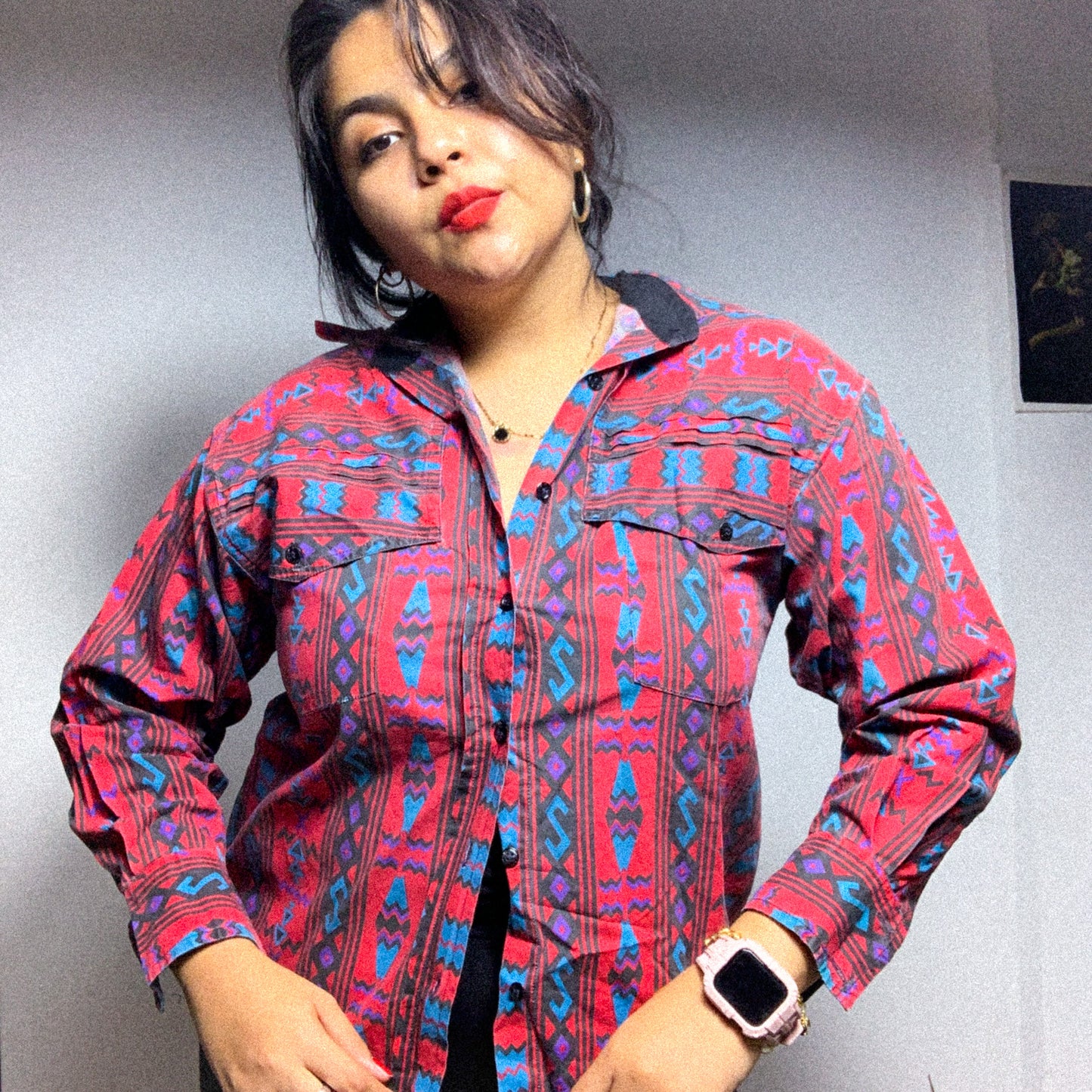 Camisa vintage 1990 western talla L